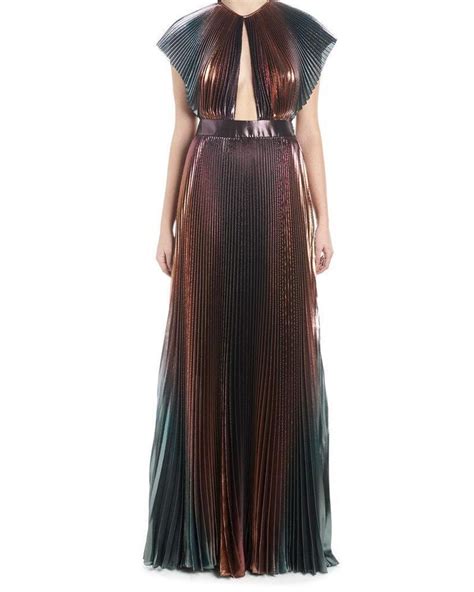 givenchy metallic-ombre plisse cutout gown|Givenchy .